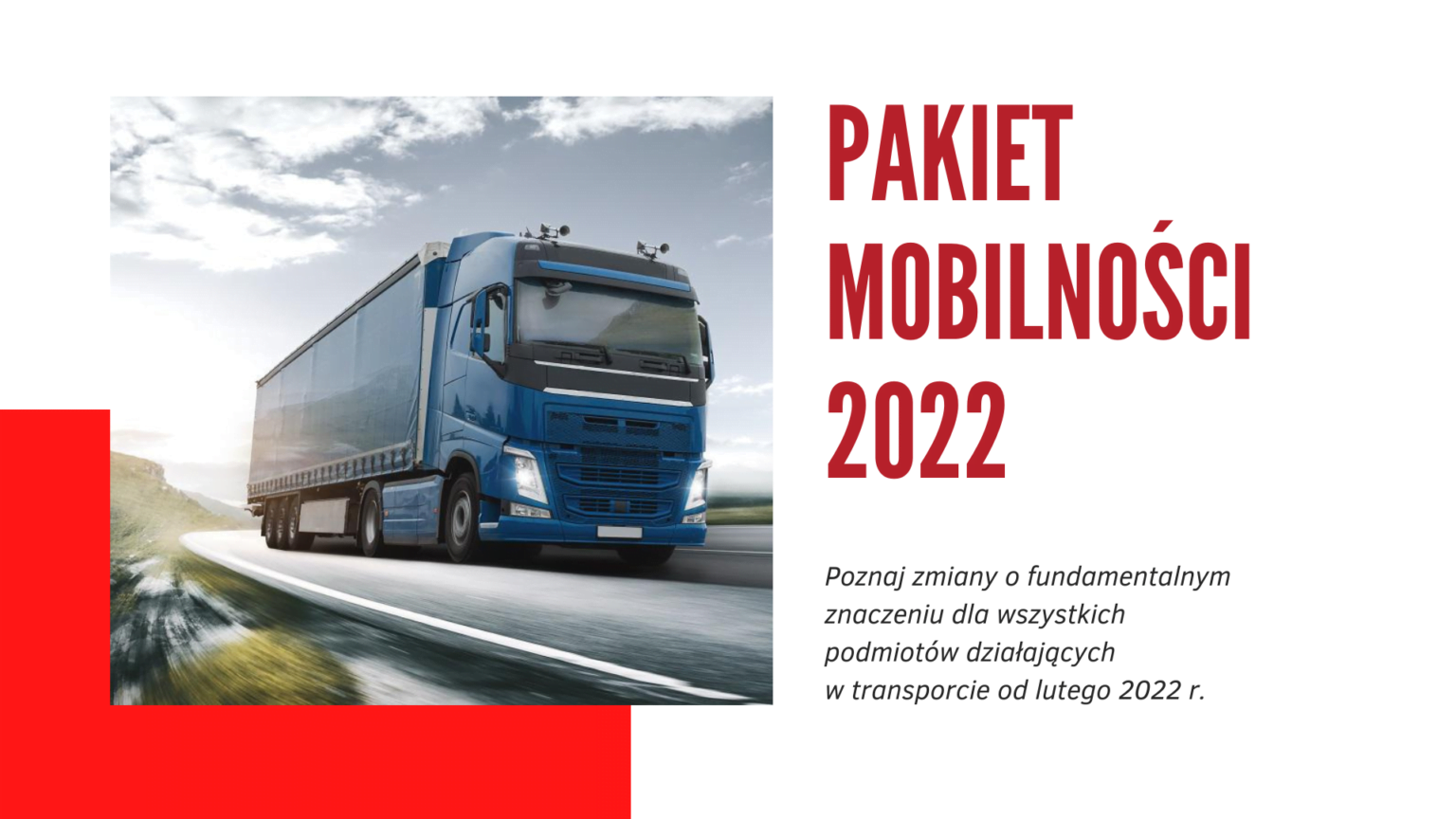 Pakiet Mobilności 2022 – rewolucja w transporcie